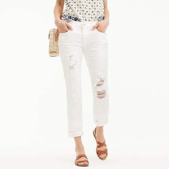 J. Crew Denim - J.Crew Point Sur White Boyfriend Destroyed Jeans